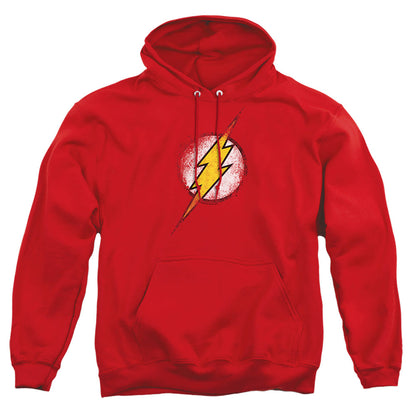 Justice League Of America Destroyed Flash Logo Mens Hoodie Red Officially Licensed