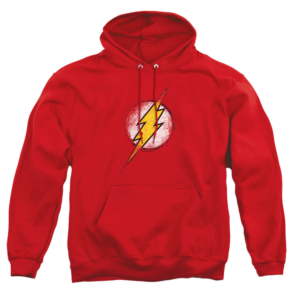Justice League Of America Destroyed Flash Logo Mens Hoodie Red Officially Licensed
