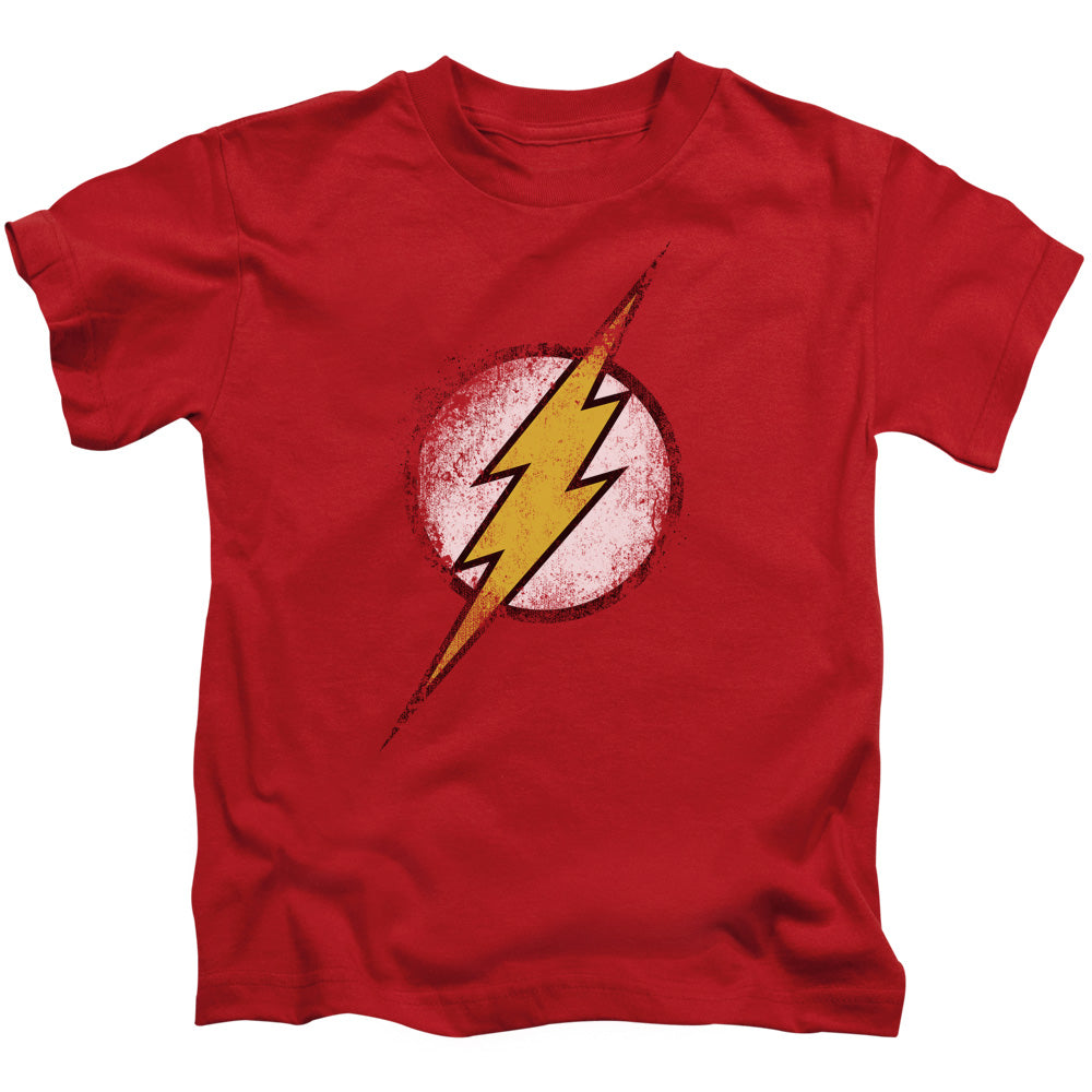 Justice League Destroyed Flash Logo Juvenile Kids Youth T Shirt Red Officially Licensed