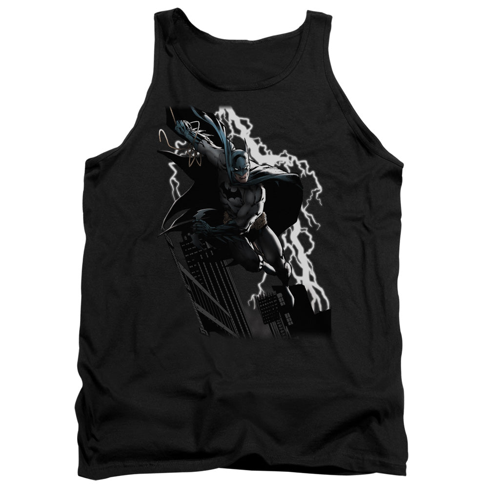 Justice League Lighting Crashes Mens Tank Top Shirt Black Officially Licensed
