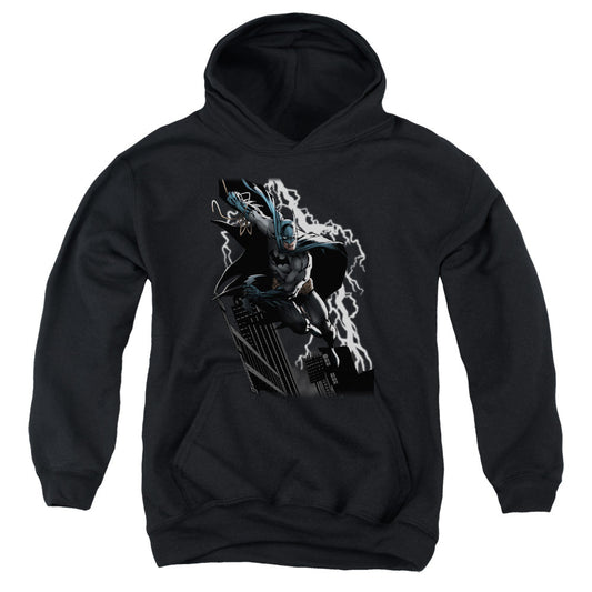 Justice League Lighting Crashes Kids Youth Hoodie Black Officially Licensed