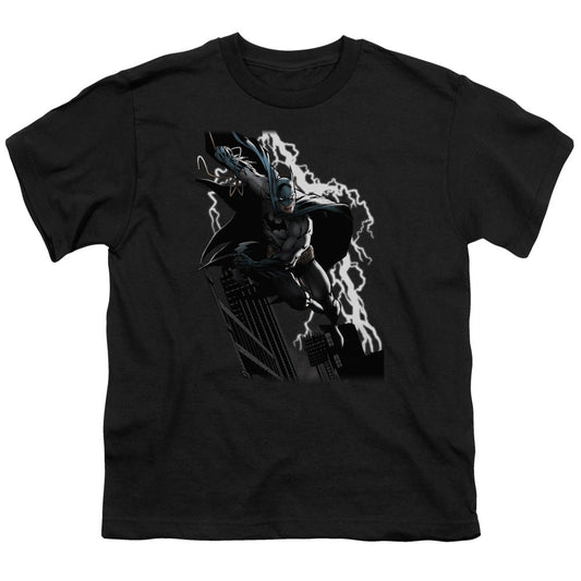 Justice League Lighting Crashes Kids Youth T Shirt Black Officially Licensed