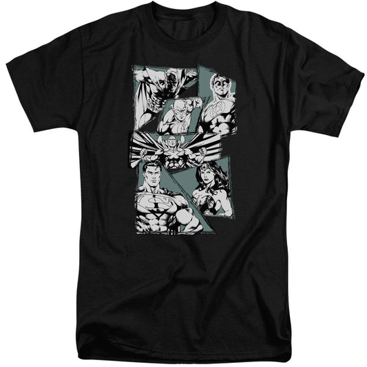 Justice League Of America A Mighty League Mens Tall T Shirt Black Officially Licensed