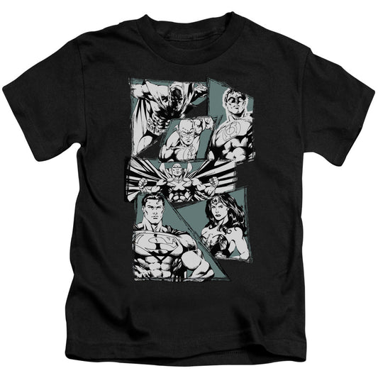 Justice League a Mighty League Juvenile Kids Youth T Shirt Black Officially Licensed