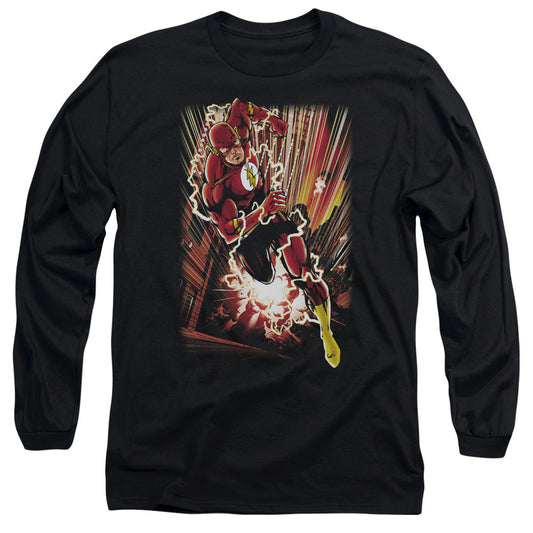 Justice League Street Speed Mens Long Sleeve Shirt Black Officially Licensed