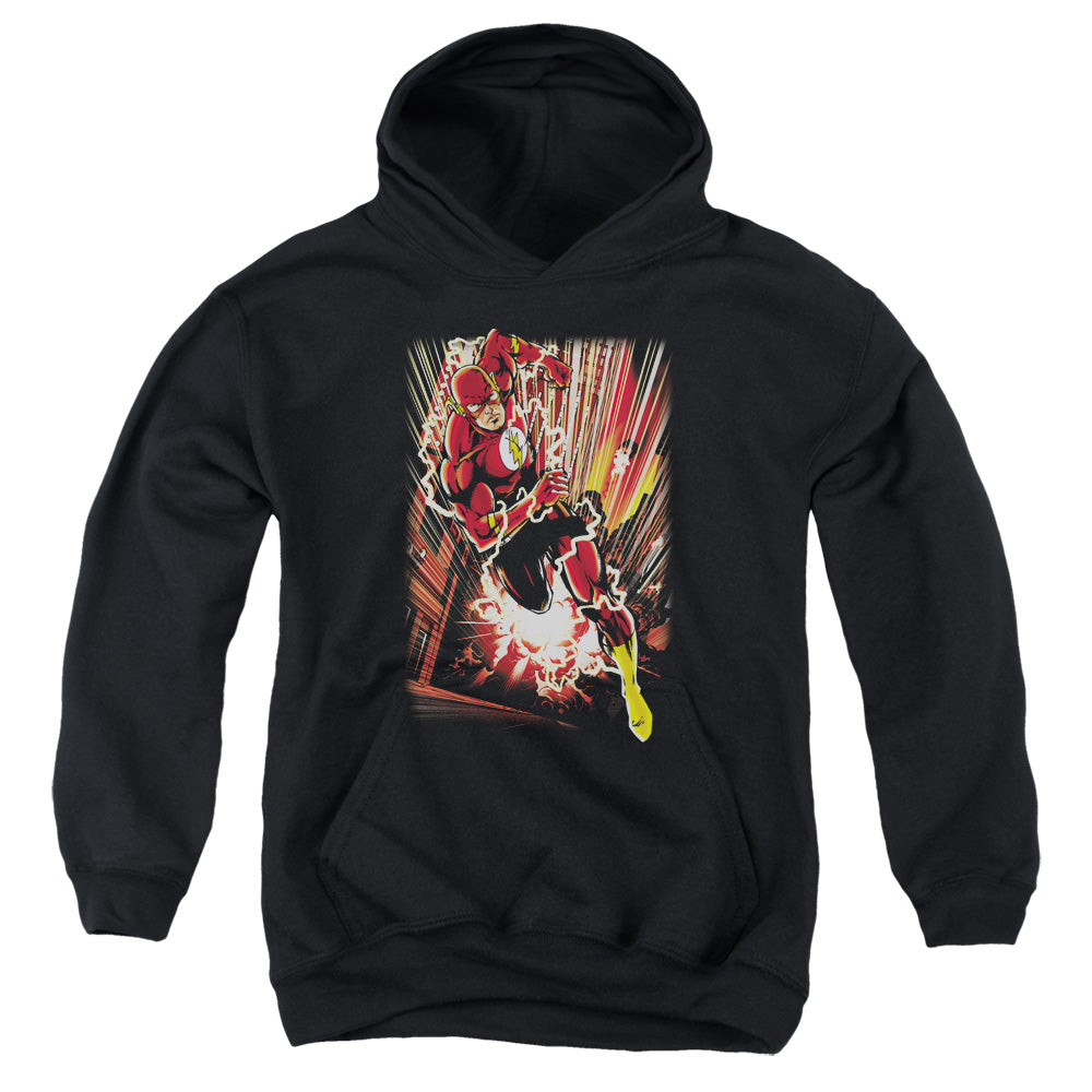 Justice League Street Speed Kids Youth Hoodie Black Officially Licensed