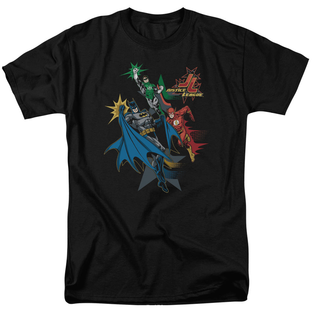 Justice League Of America Action Stars Mens T Shirt Black Officially Licensed