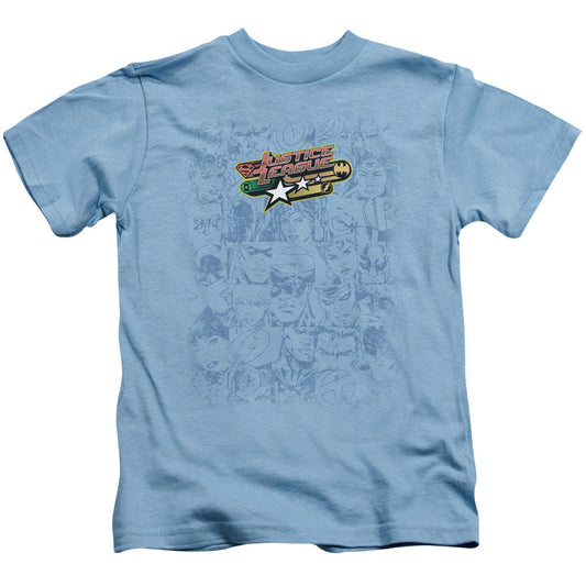Justice League on Call Juvenile Kids Youth T Shirt Carolina Blue Officially Licensed