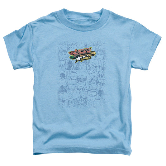 Justice League on Call Toddler Kids Youth T Shirt Carolina Blue Officially Licensed