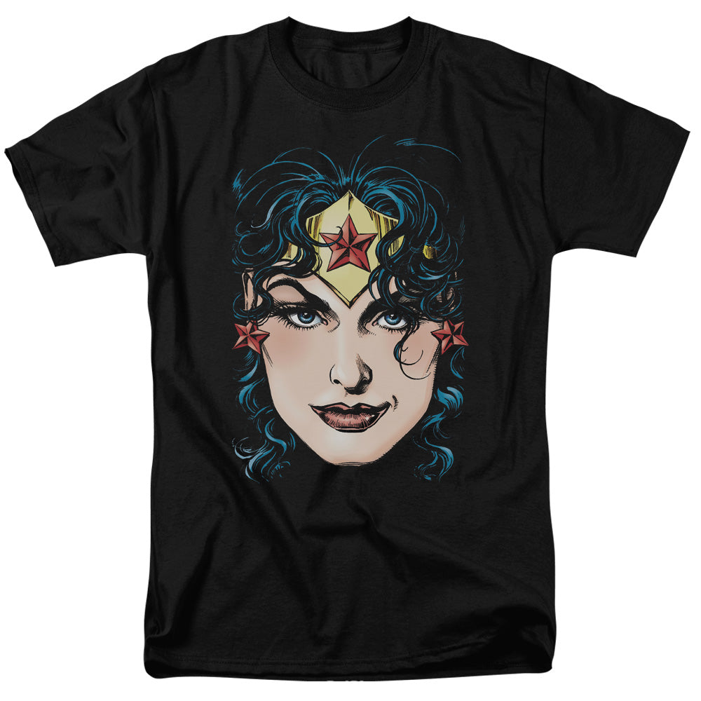 Dco Justice League Of America Wonder Woman Head Mens T Shirt Black Officially Licensed