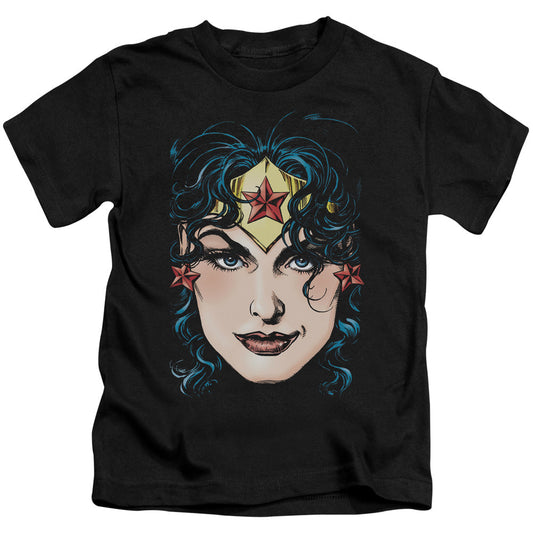 DCO Justice League Wonder Woman Head Juvenile Kids Youth T Shirt Black Officially Licensed