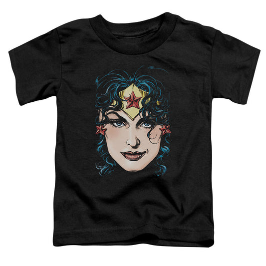 DCO Justice League Wonder Woman Head Toddler Kids Youth T Shirt Black Officially Licensed