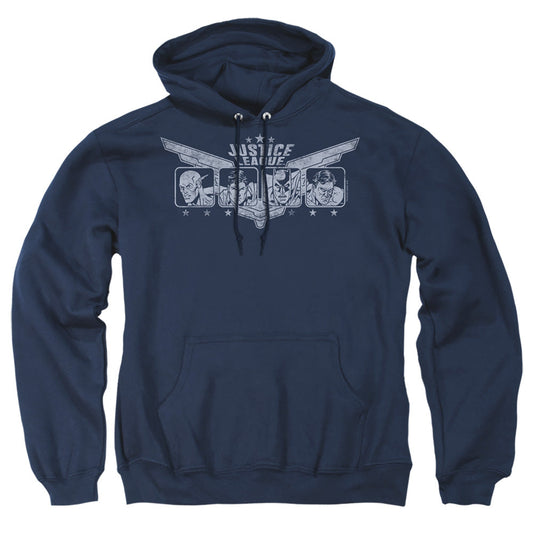Justice League Of America Justice Wings Mens Hoodie Navy Officially Licensed