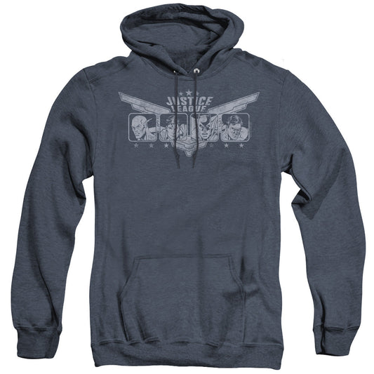 Justice League Justice Wings Heather Mens Hoodie Navy Blue Blue Officially Licensed