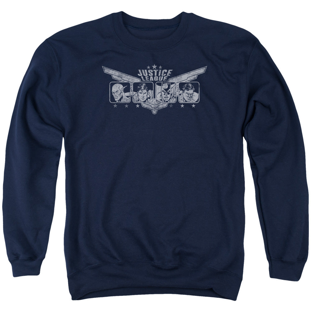 Justice League Justice Wings Mens Crewneck Sweatshirt Navy Blue Blue Officially Licensed