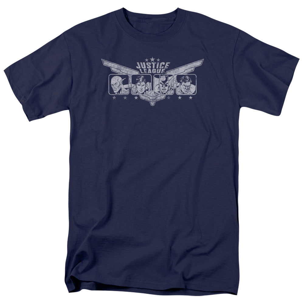 Justice League Of America Justice Wings Mens T Shirt Navy Officially Licensed