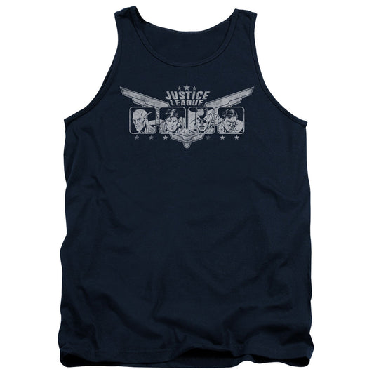 Justice League Justice Wings Mens Tank Top Shirt Navy Blue Blue Officially Licensed