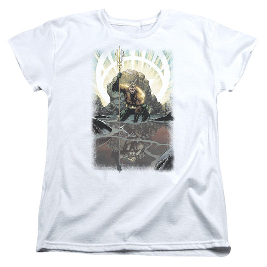 Justice League Brightest Day Aquaman Womens T Shirt White Officially Licensed