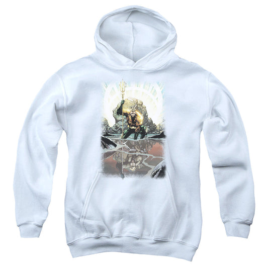 Justice League Brightest Day Aquaman Kids Youth Hoodie White Officially Licensed