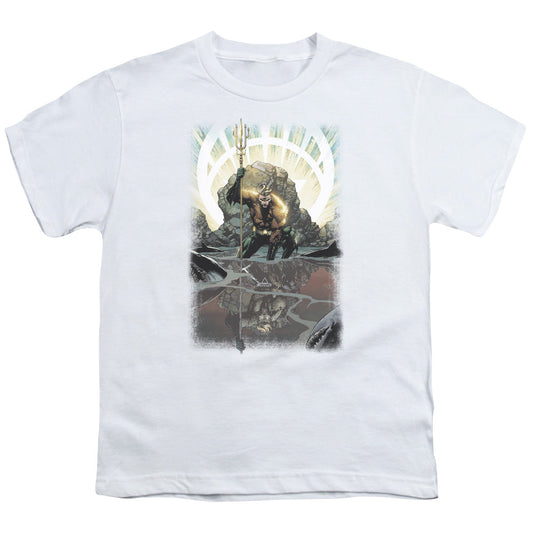 Justice League Brightest Day Aquaman Kids Youth T Shirt White Officially Licensed