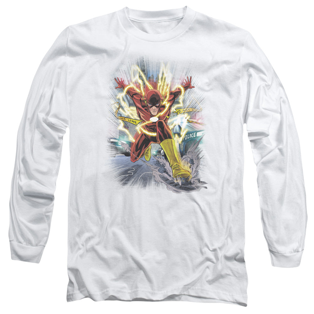 Justice League Brightest Day Flash Mens Long Sleeve Shirt White Officially Licensed