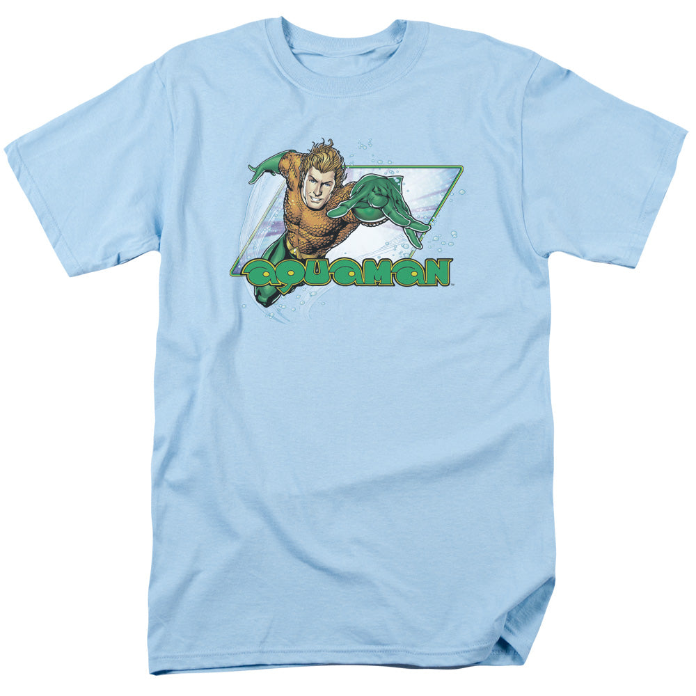 Justice League Of America Aquaman Mens T Shirt Light Blue Officially Licensed