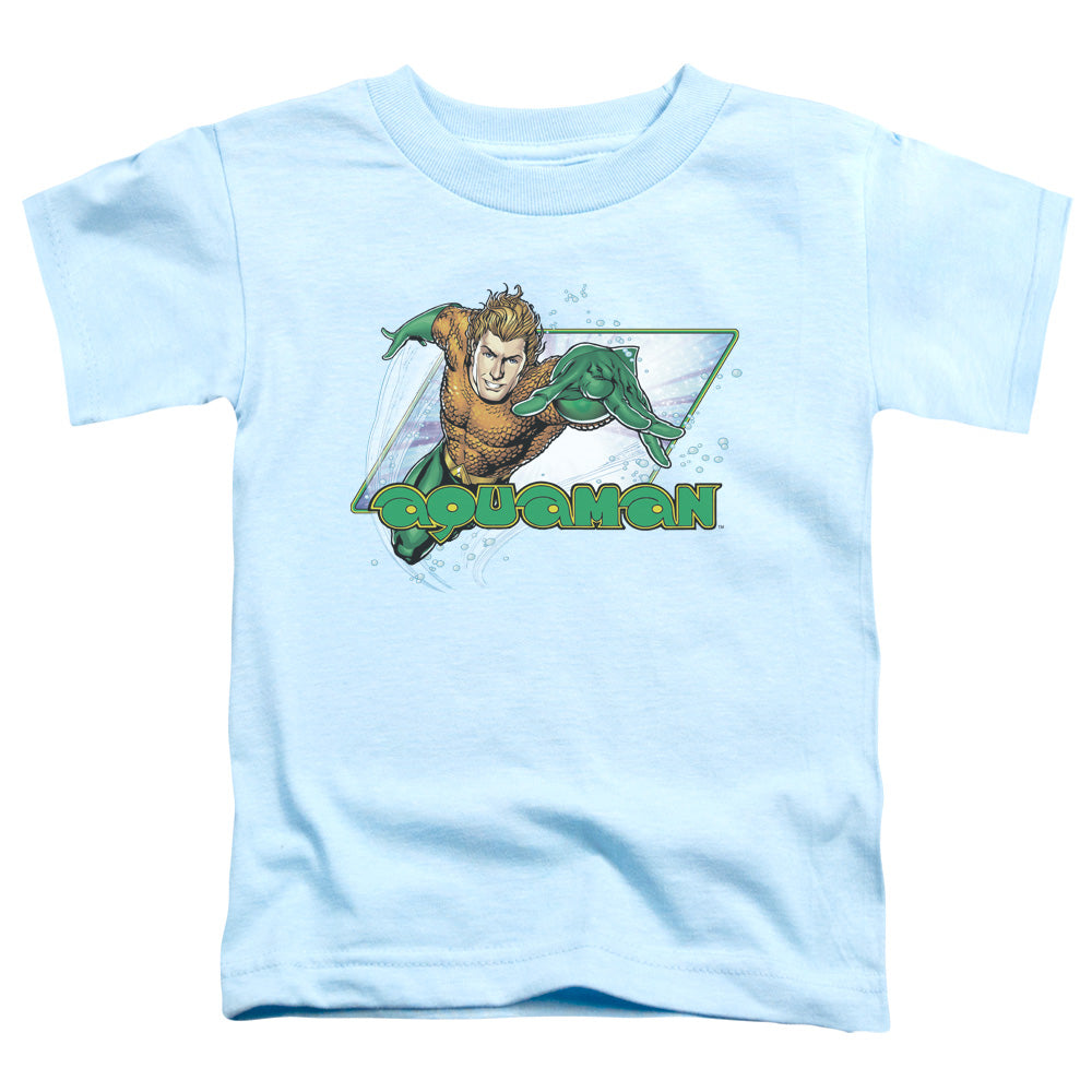 Justice League Aquaman Toddler Kids Youth T Shirt Light Blue Officially Licensed