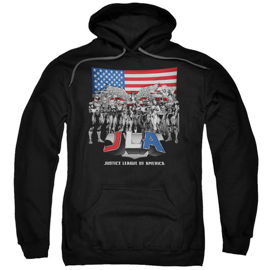 Justice League All American League Mens Hoodie Black Officially Licensed