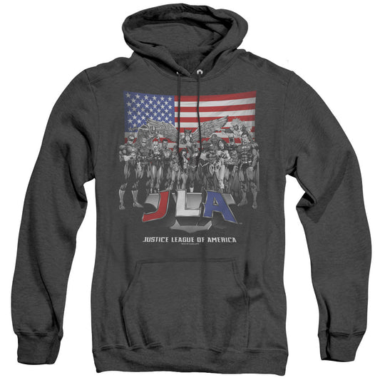 Justice League All American League Heather Mens Hoodie Black Officially Licensed