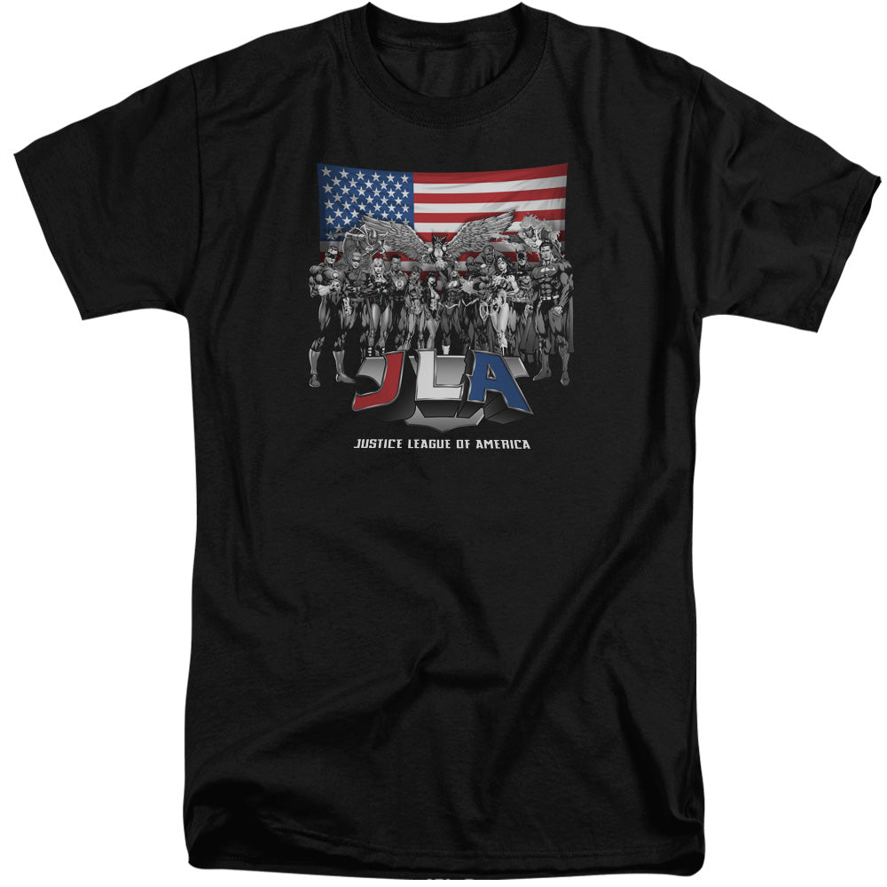 Justice League Of America All American League Mens Tall T Shirt Black Officially Licensed