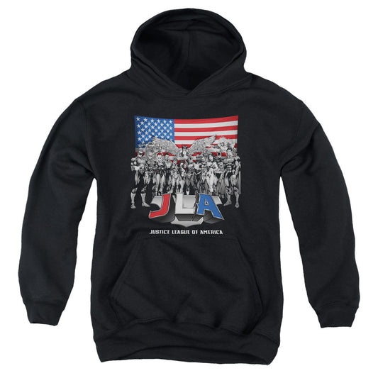 Justice League All American League Kids Youth Hoodie Black Officially Licensed
