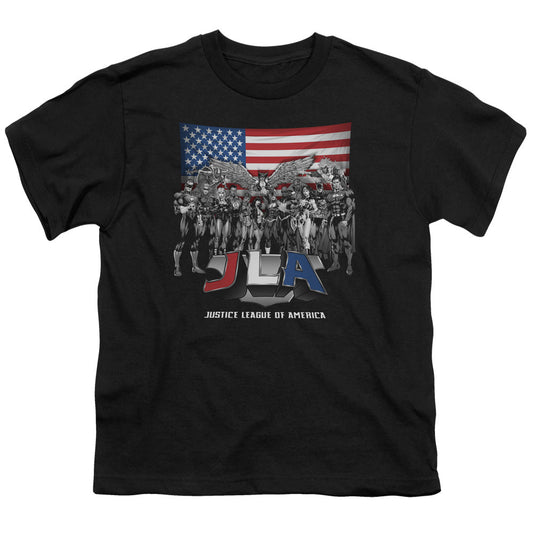 Justice League All American League Kids Youth T Shirt Black Officially Licensed