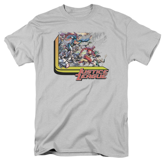 Justice League Of America Ready To Fight Mens T Shirt Silver Officially Licensed