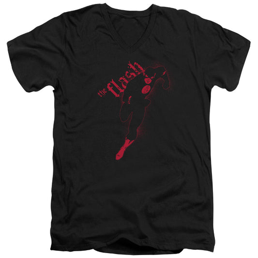 Justice League Flash Darkness Mens Slim Fit V-Neck T Shirt Black Officially Licensed