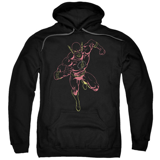 Justice League Neon Flash Mens Hoodie Black Officially Licensed