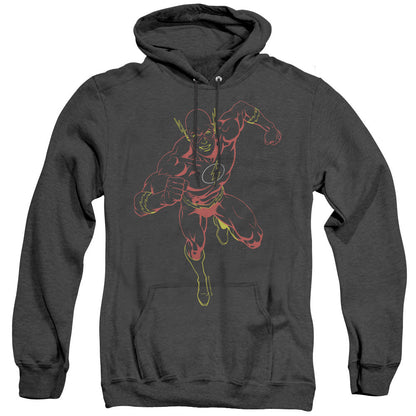 Justice League Of America Neon Flash Mens Heather Hoodie Black Officially Licensed