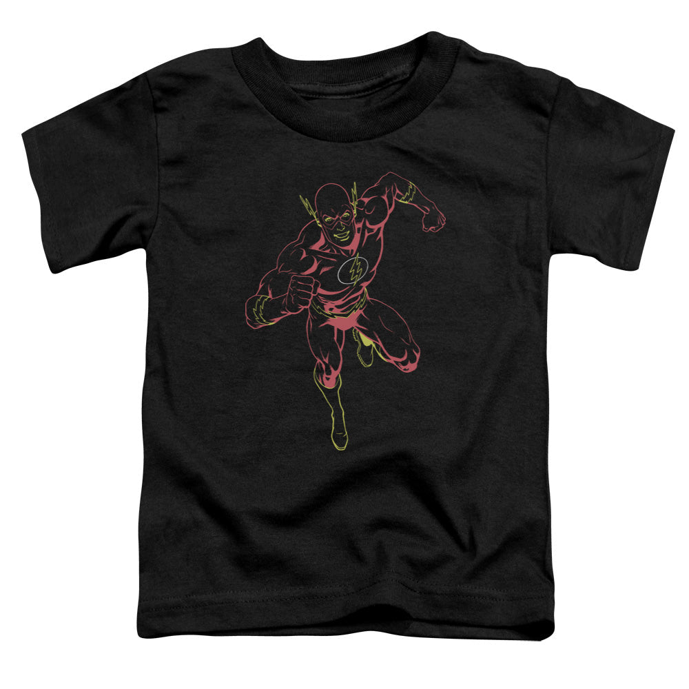 Justice League Neon Flash Toddler Kids Youth T Shirt Black Officially Licensed