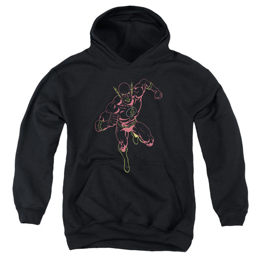 Justice League Neon Flash Kids Youth Hoodie Black Officially Licensed