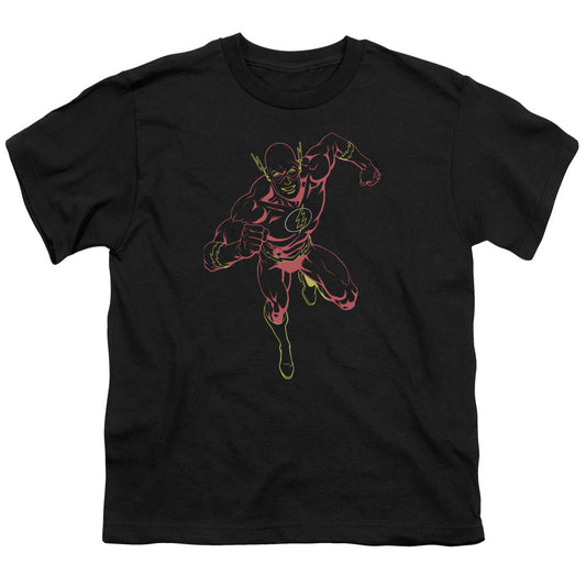 Justice League Neon Flash Kids Youth T Shirt Black Officially Licensed