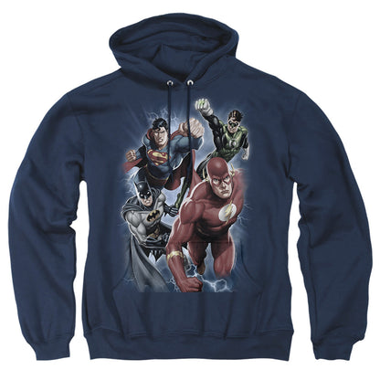 Justice League Of America Storm Chasers Mens Hoodie Navy Officially Licensed