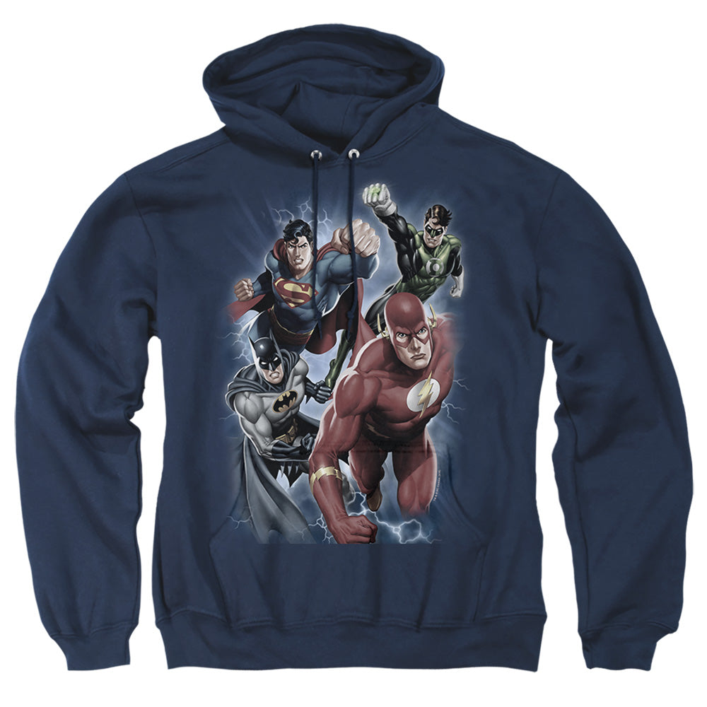 Justice League Of America Storm Chasers Mens Hoodie Navy Officially Licensed