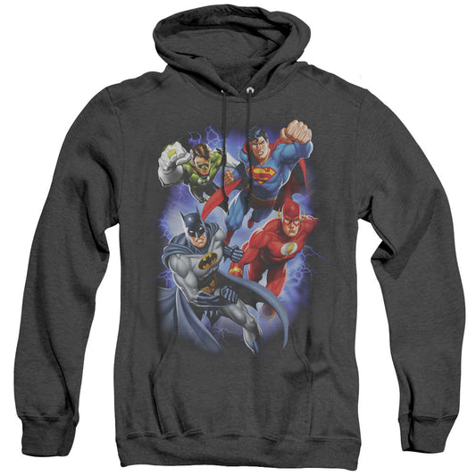 Justice League Storm Makers Heather Mens Hoodie Black Officially Licensed