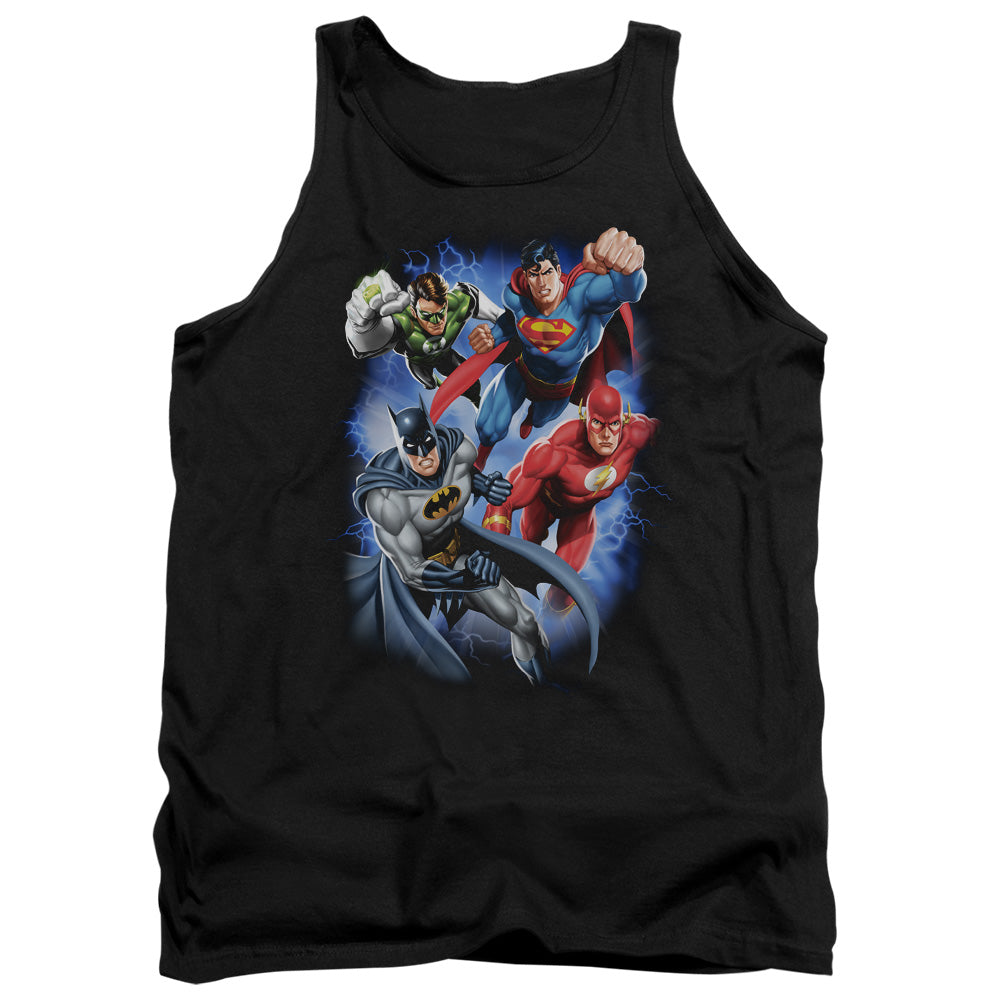 Justice League Storm Makers Mens Tank Top Shirt Black Officially Licensed