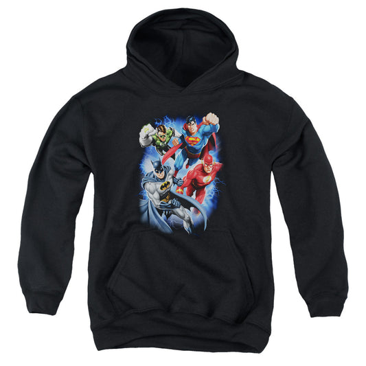 Justice League Storm Makers Kids Youth Hoodie Black Officially Licensed