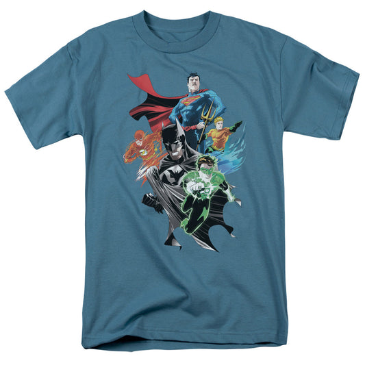 Justice League Of America Group Shot Mens T Shirt Slate Officially Licensed