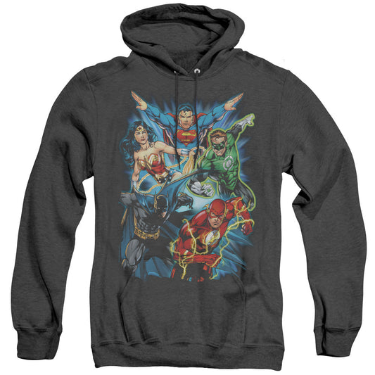 Justice League Jl Assemble Heather Mens Hoodie Black Officially Licensed