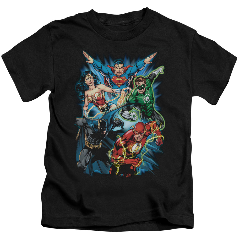 Justice League Jl Assemble Juvenile Kids Youth T Shirt Black Officially Licensed