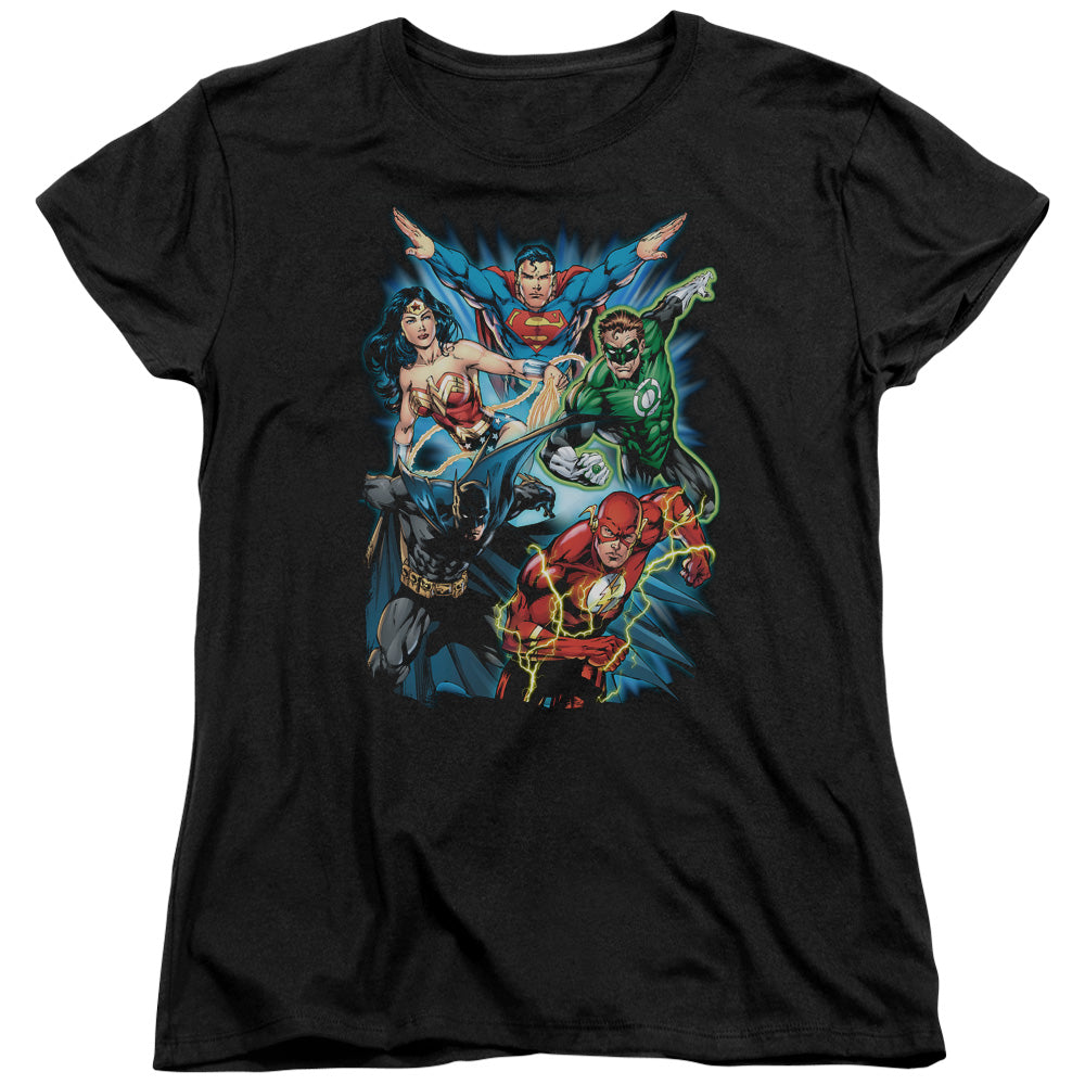 Justice League Jl Assemble Womens T Shirt Black Officially Licensed