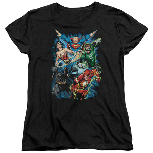 Justice League Jl Assemble Womens T Shirt Black Officially Licensed