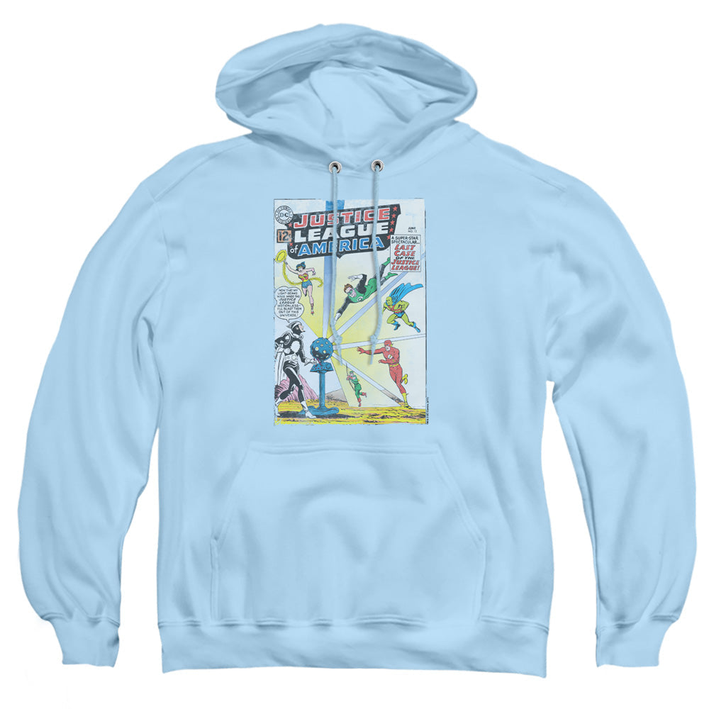 Justice League Of America Vintage Cover 12 Mens Hoodie Light Blue Officially Licensed